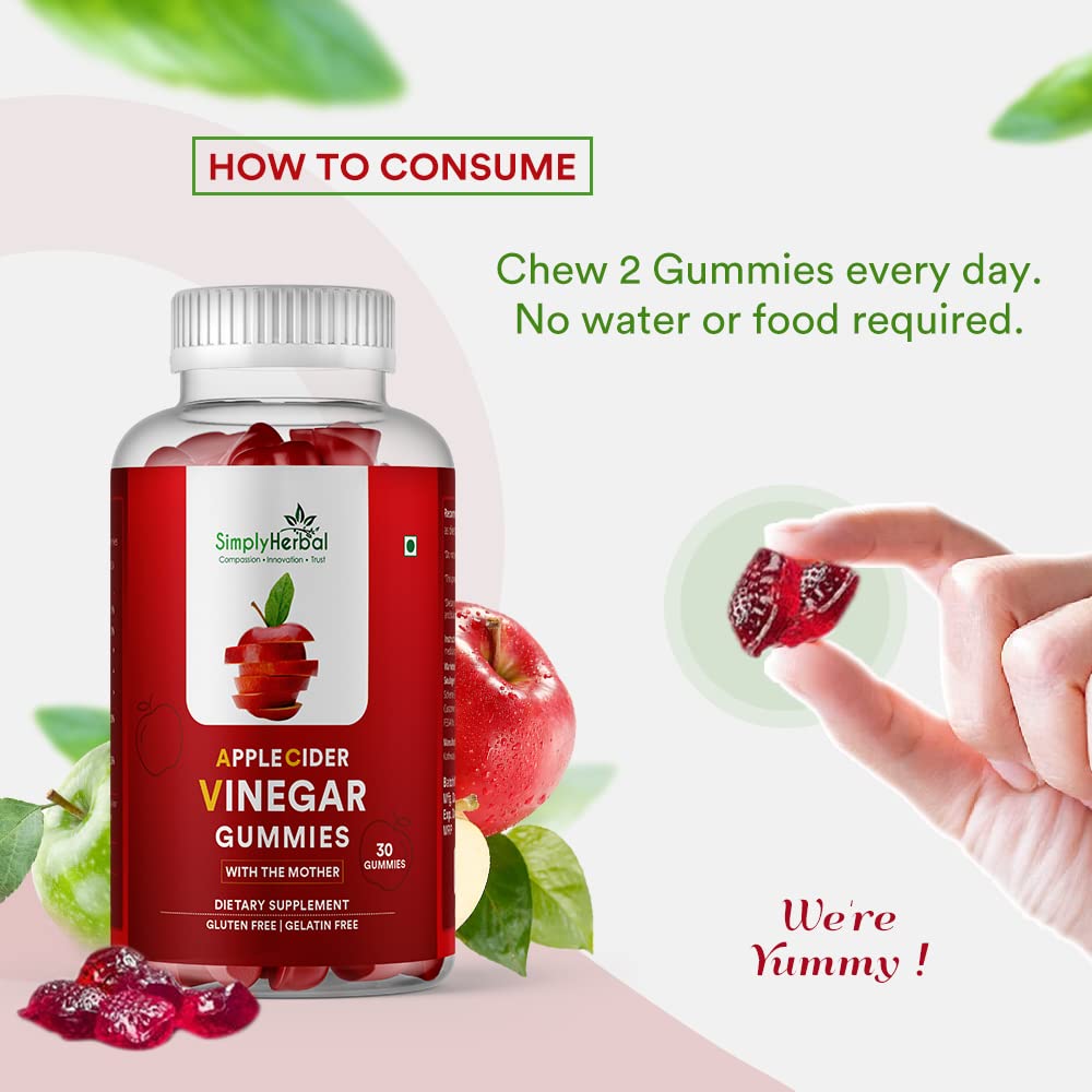 Simply Herbal Apple Cider Vinegar Gummies With The Mother - 30 Gummies