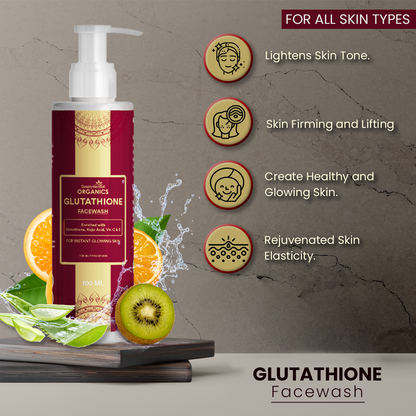 Simply Herbal Organics L-Glutathione Facewash With Vitamin C & E Instant Glowing Skin -100ml