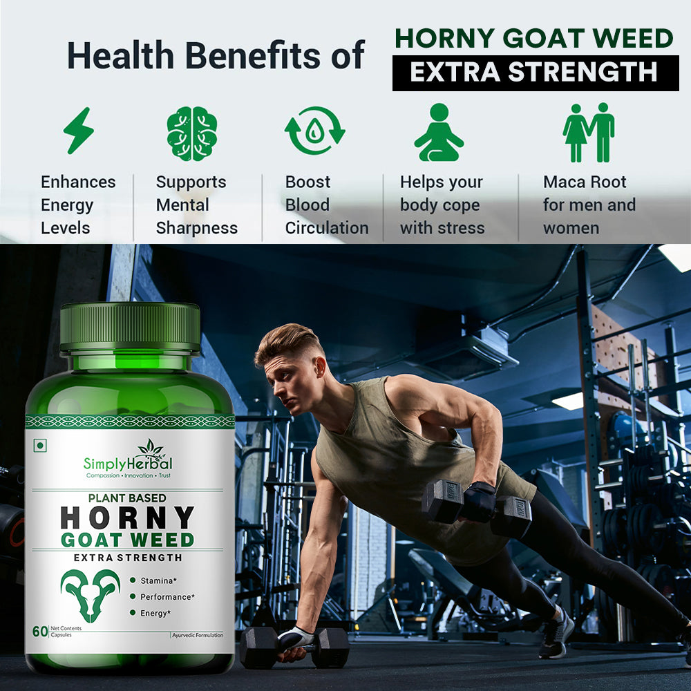 Simply Herbal Horny Goat Weed with Maca Root Extract 800Mg-90 Capsules