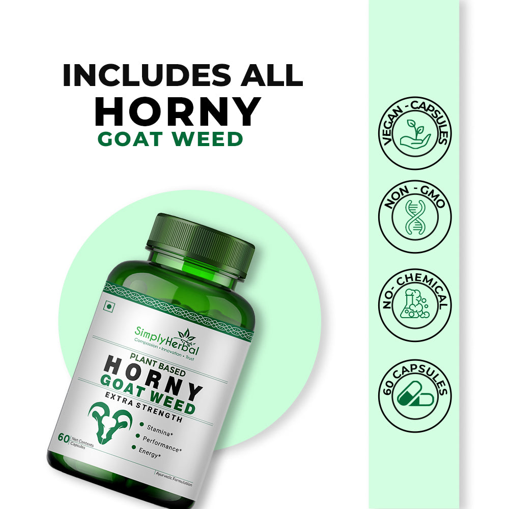 Simply Herbal Horny Goat Weed with Maca Root Extract 800Mg-90 Capsules