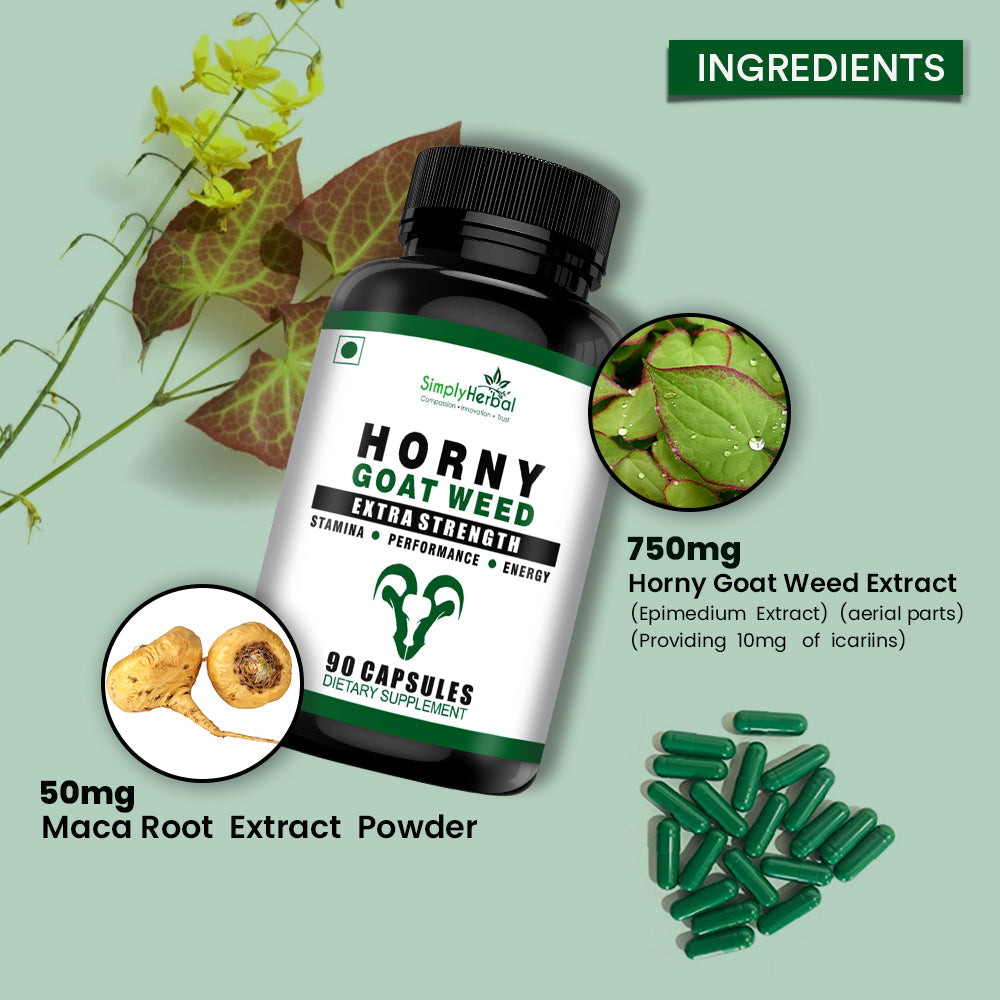 Simply Herbal Horny Goat Weed with Maca Root Extract 800Mg-90 Capsules