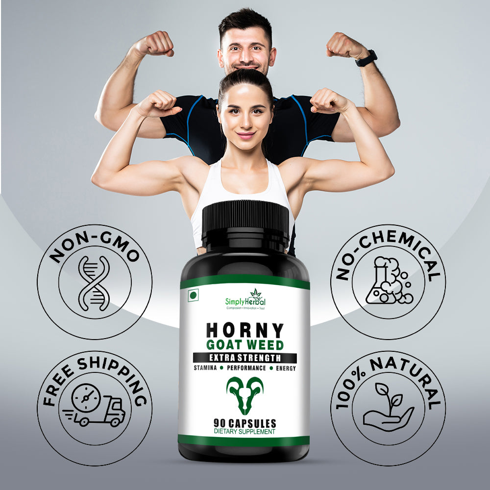 Simply Herbal Horny Goat Weed with Maca Root Extract 800Mg-90 Capsules