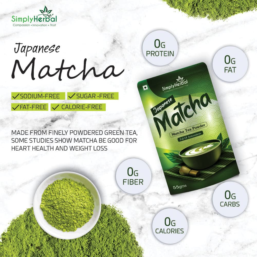 Simply Herbal Japanese Matcha Green Tea Powder - 55Gm