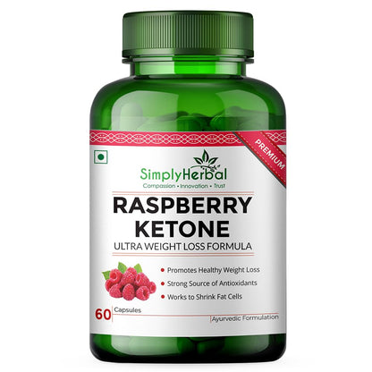 Simply Herbal Raspberry Ketone with Green Tea & Garcinia Cambogia 800Mg - 60 Capsules