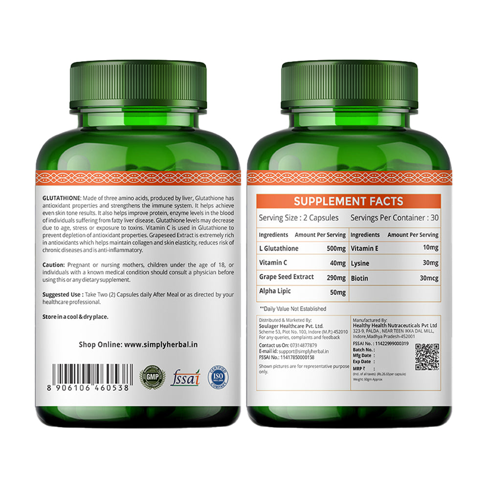 Simply Herbal Glutathione Capsules-60 Capsule