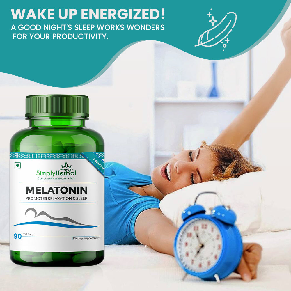 Simply Herbal Melatonin 10mg Sleeping Aid Healthy Sleep Cycle-90 Tablets