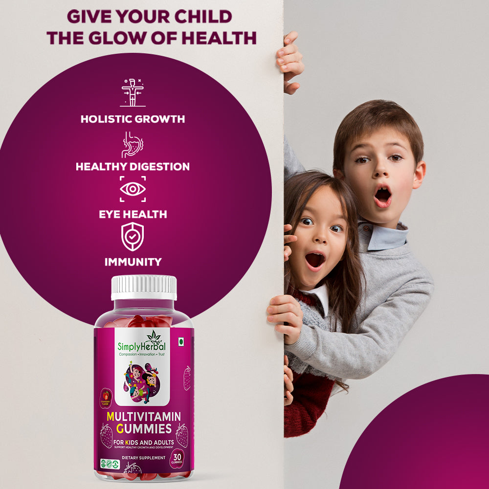 Simply Herbal Multivitamin Gummies – 30 Gummies | Daily Nutrition for Kids & Adults