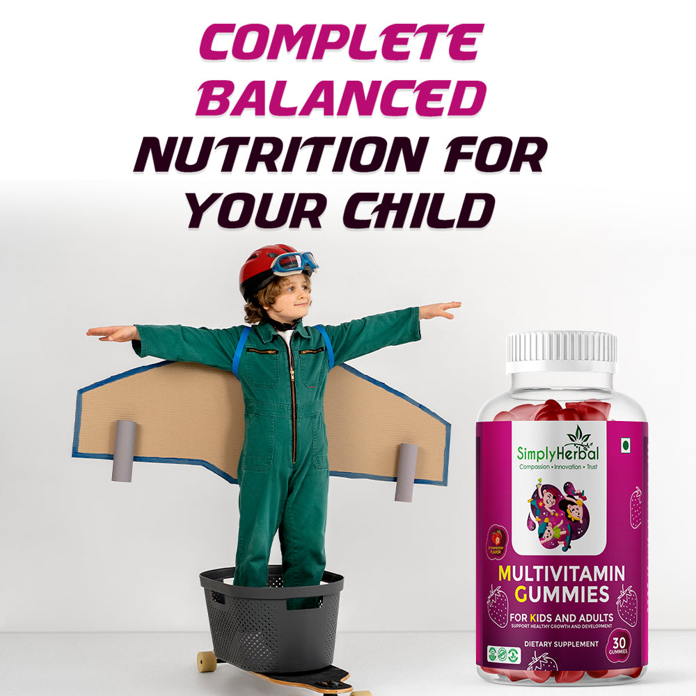Simply Herbal Multivitamin Gummies – 30 Gummies | Daily Nutrition for Kids & Adults