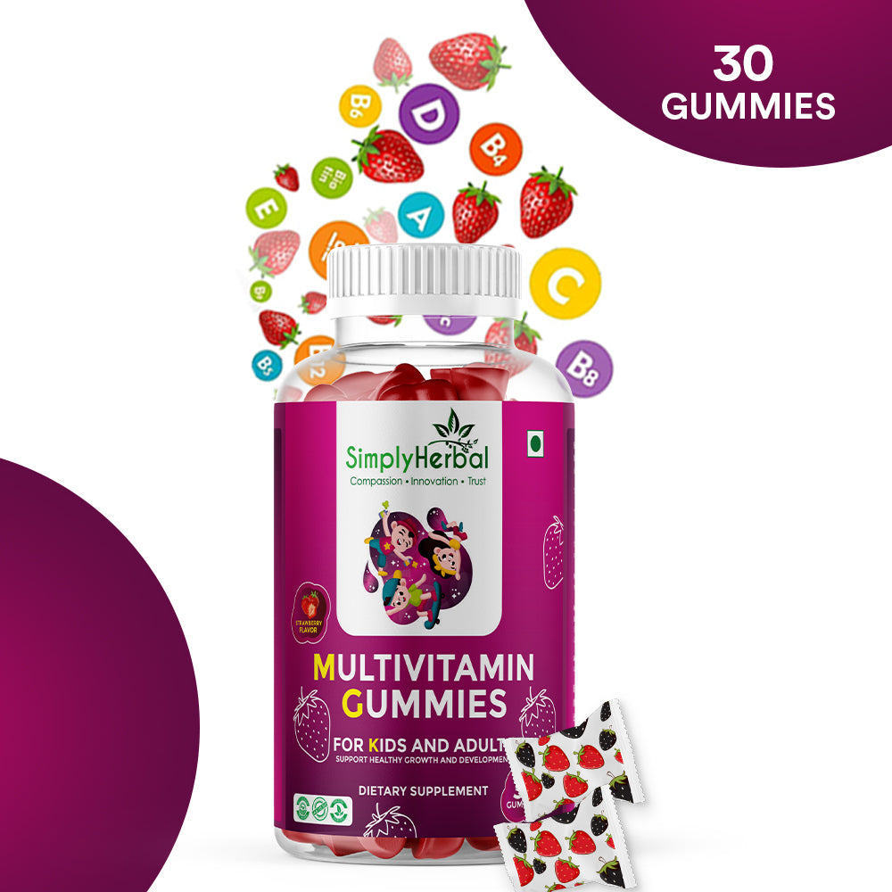 Simply Herbal Multivitamin Gummies – 30 Gummies | Daily Nutrition for Kids & Adults