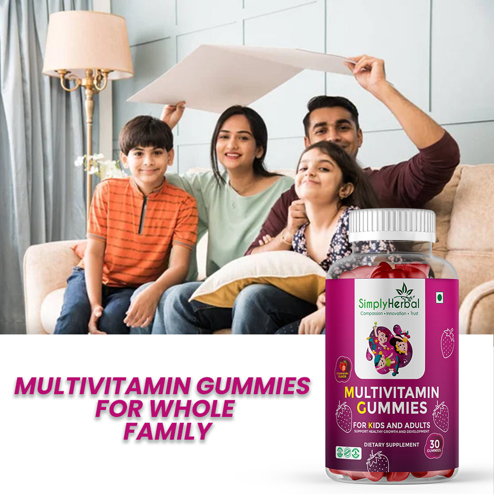 Simply Herbal Multivitamin Gummies – 30 Gummies | Daily Nutrition for Kids & Adults