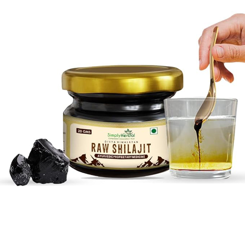 Simply Herbal Divya Himalayan Raw Shilajit Pure Ayurveda - 20 Gram