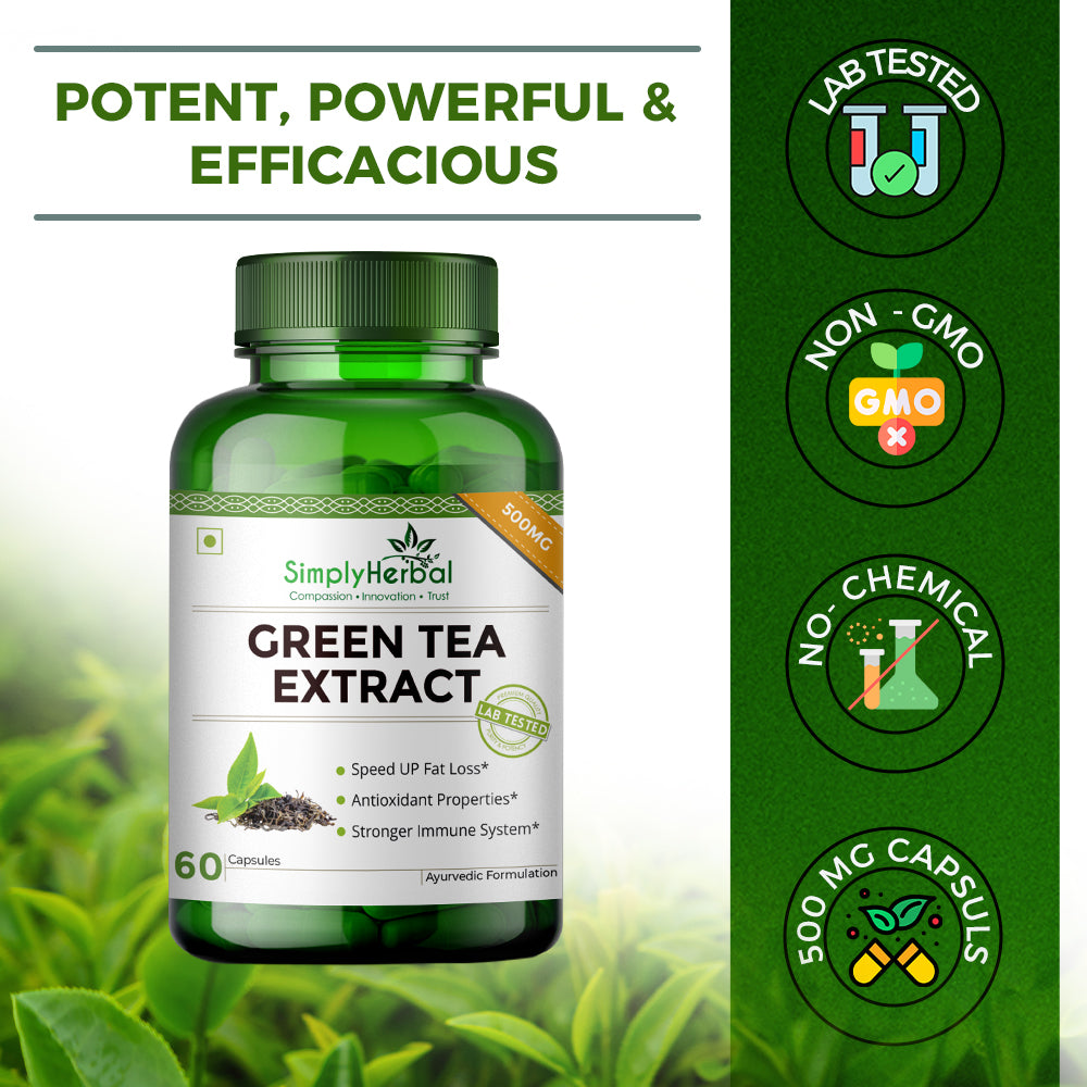 Simply Herbal Green Tea Extract Capsules 500mg - 60 Capsules