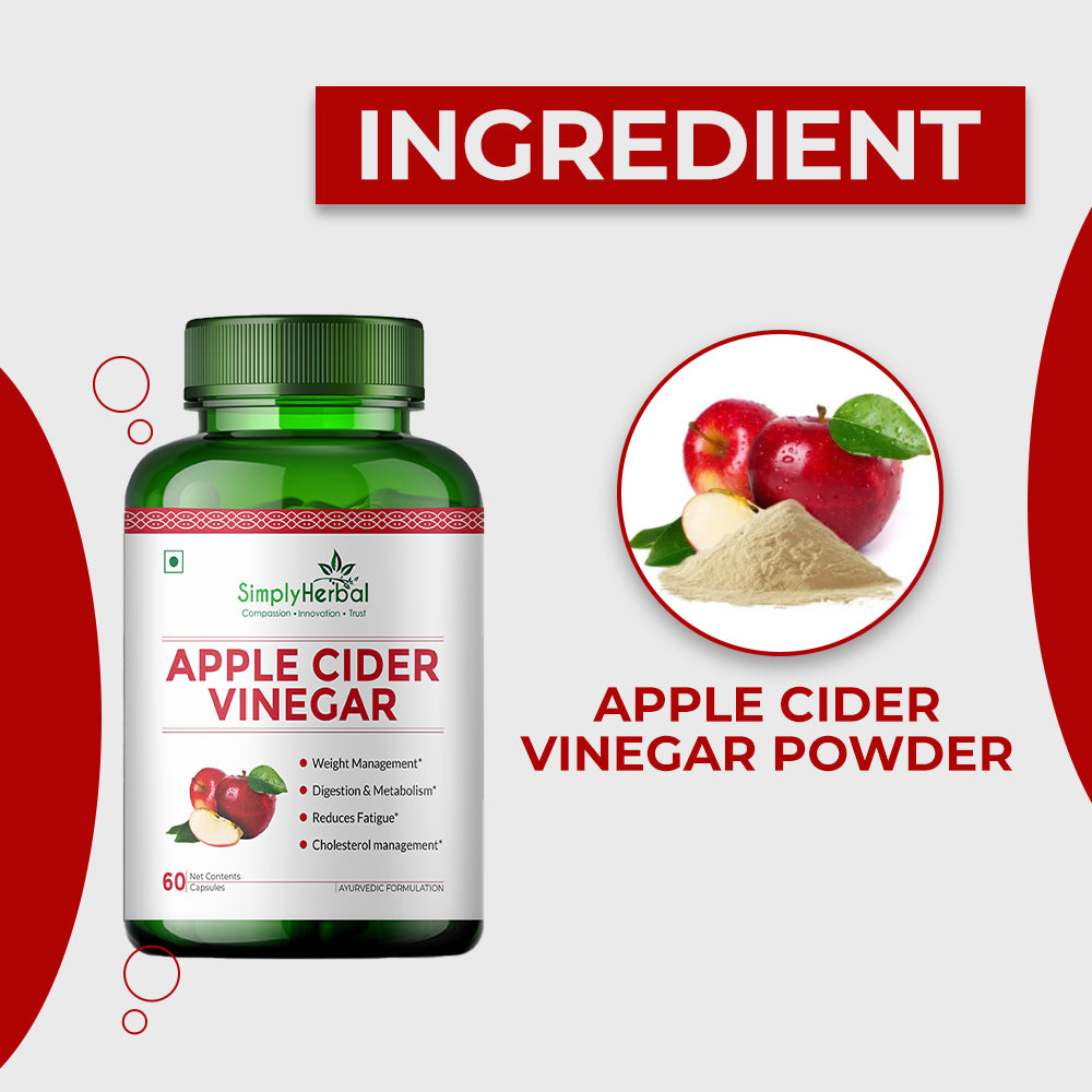 Simply Herbal Apple Cider Vinegar 500mg -60 Capsules