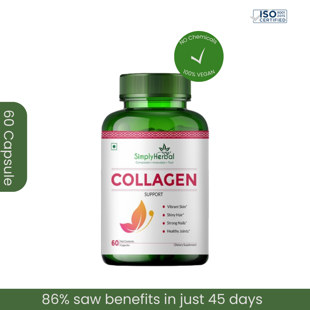 Simply Herbal Collagen Support With Vitamin C & White Kidney Beans 1000mg -60 Capsules