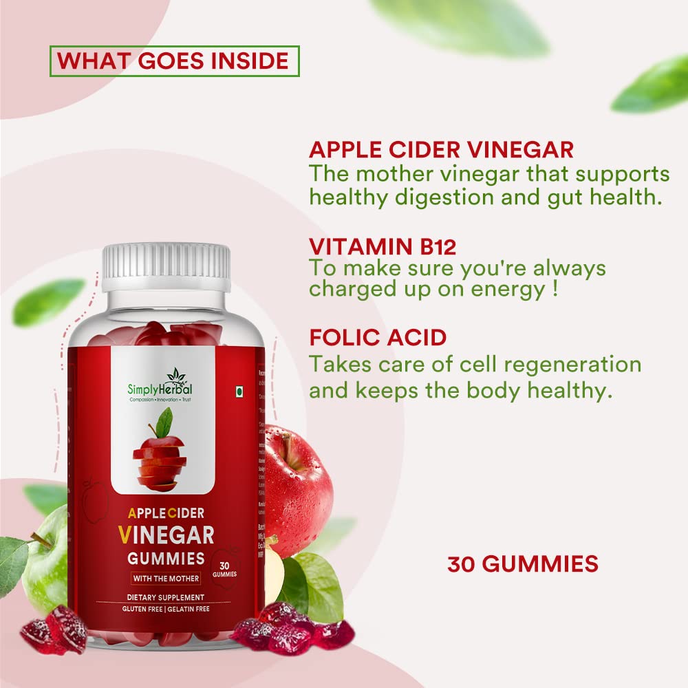 Simply Herbal Apple Cider Vinegar Gummies With The Mother - 30 Gummies