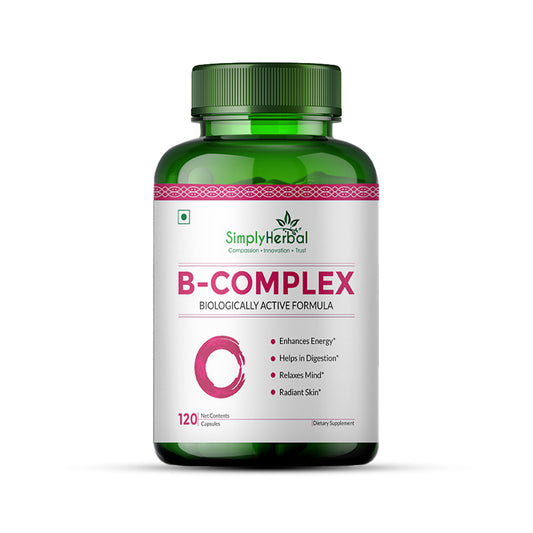 Simply Herbal Vitamin B-Complex Premium Biologically Active Formula-120 Capsules