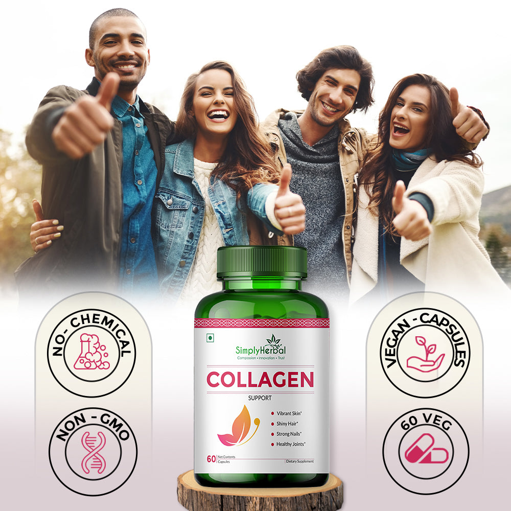 Simply Herbal Collagen Support With Vitamin C & White Kidney Beans 1000mg -60 Capsules