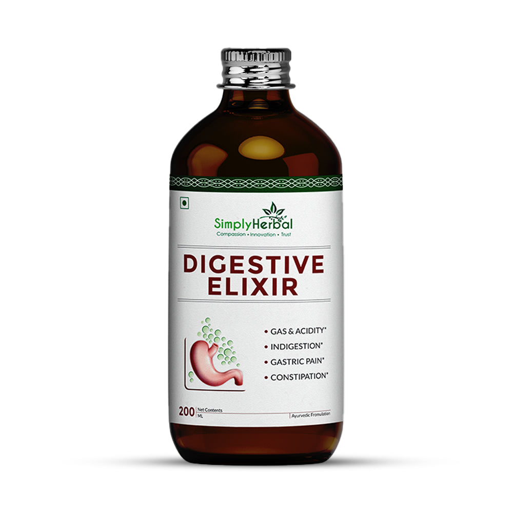 Simply Herbal Ayurvedic Digestive Elixir Syrup Tonic Enriched With 37 Digestion Enzymes - 200ml