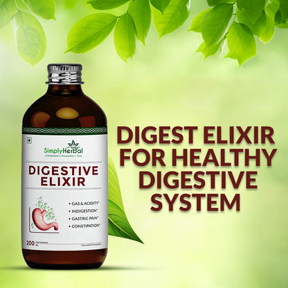 Simply Herbal Ayurvedic Digestive Elixir Syrup Tonic Enriched With 37 Digestion Enzymes - 200ml