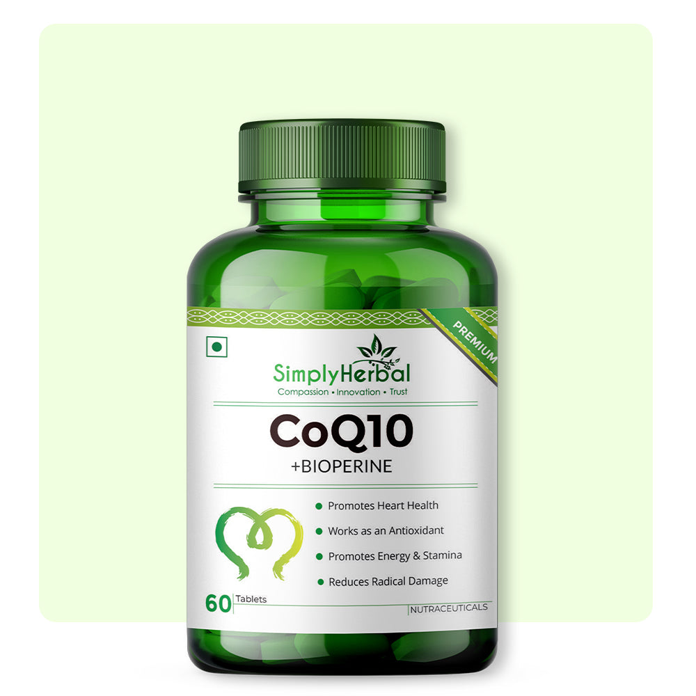 Simply Herbal CoQ10 (Coenzyme Q10) with Bioperine 200mg - 60 Tablets