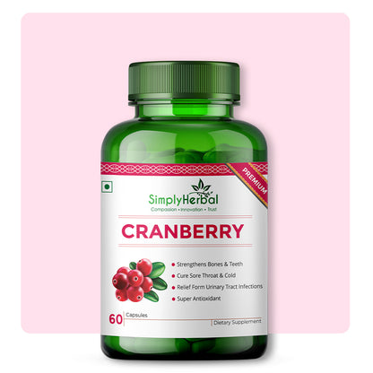 Simply Herbal D Mannose Cranberry Urinary Tract Health 800MG –60 Capsules
