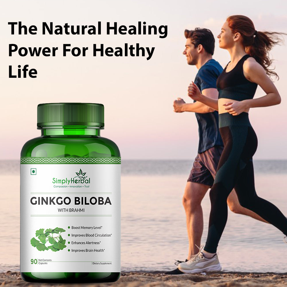 Simply Herbal Ginkgo Biloba With Brahmi 500mg - 90 Capsules