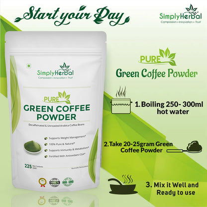 Pure Green Coffee Beans Powder - 225 Gm