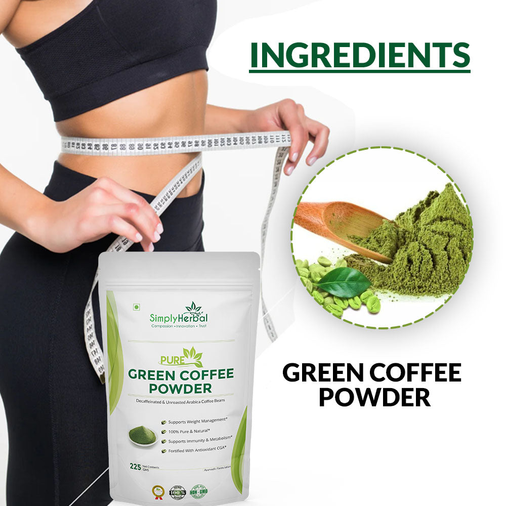 Pure Green Coffee Beans Powder - 225 Gm