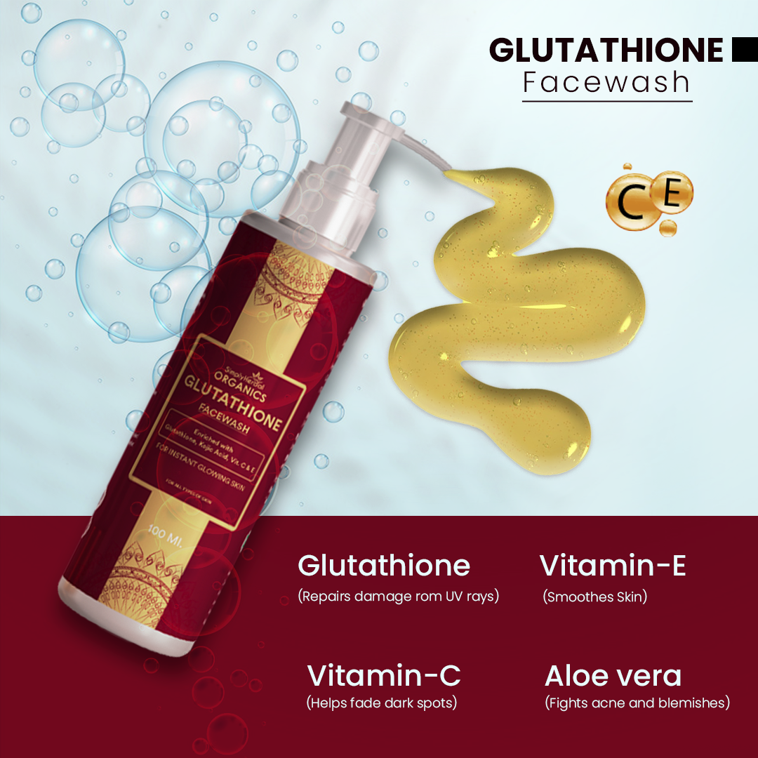 Simply Herbal Organics L-Glutathione Facewash With Vitamin C & E Instant Glowing Skin -100ml