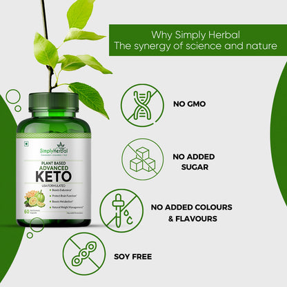 Simply Herbal Advanced Keto USA Formulated 1000mg - 60 Capsules