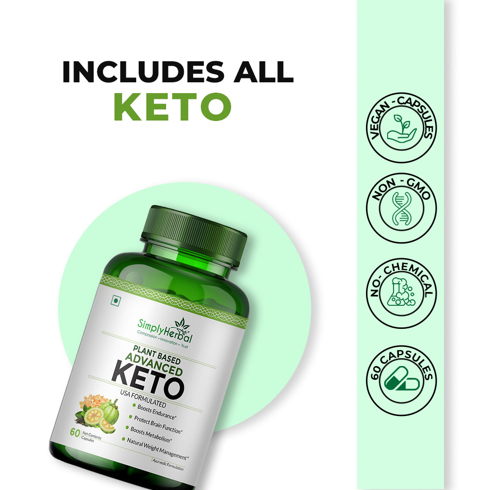 Simply Herbal Advanced Keto USA Formulated 1000mg - 60 Capsules