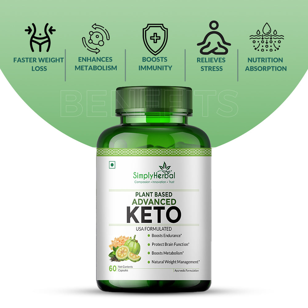 Simply Herbal Advanced Keto USA Formulated 1000mg - 60 Capsules