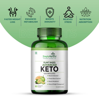 Simply Herbal Advanced Keto USA Formulated 1000mg - 60 Capsules