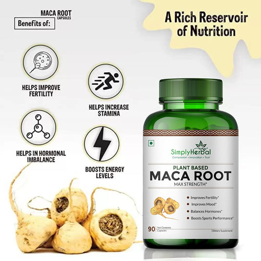 Simply Herbal Maca Root Extract 800 Mg Veg Capsules - 90 Count