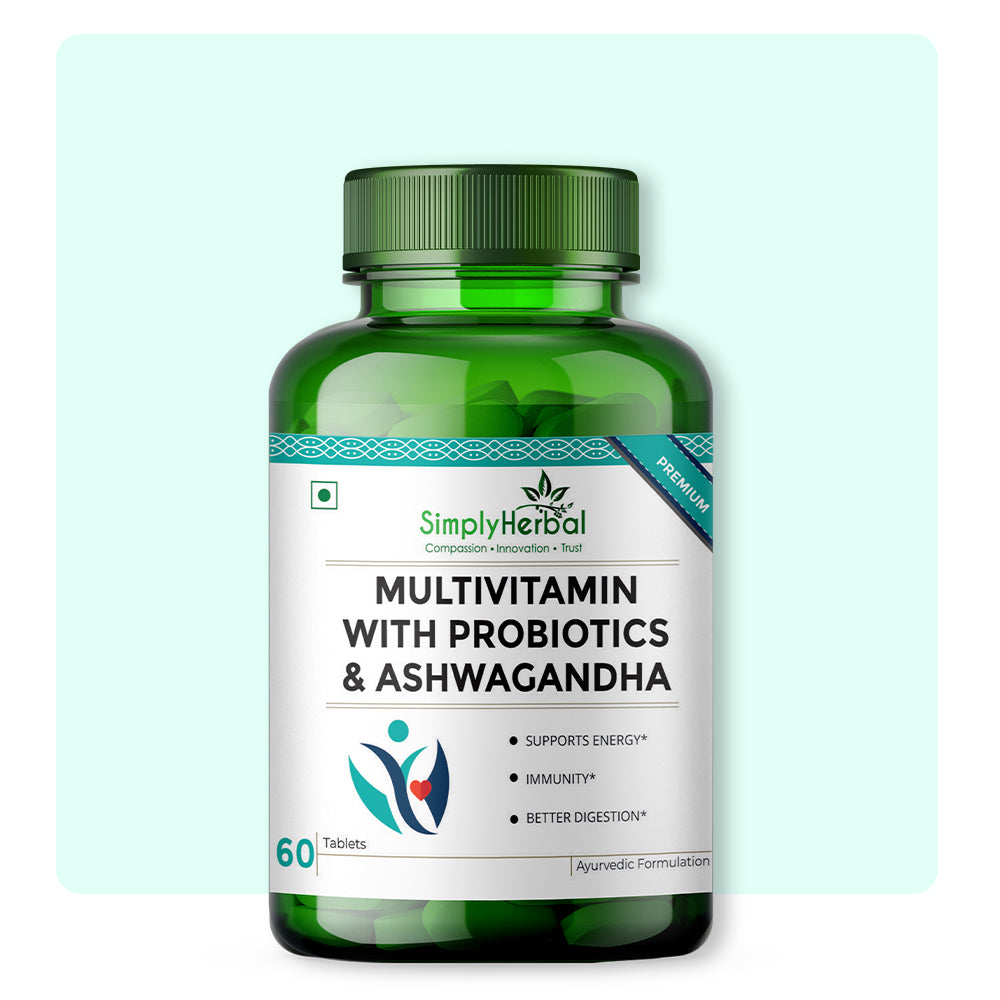 Simply Herbal Multivitamin With Probiotics & Ashwagandha Enriched With