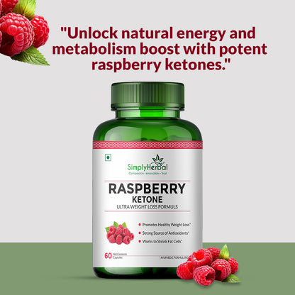 Simply Herbal Raspberry Ketone with Green Tea & Garcinia Cambogia 800Mg - 60 Capsules