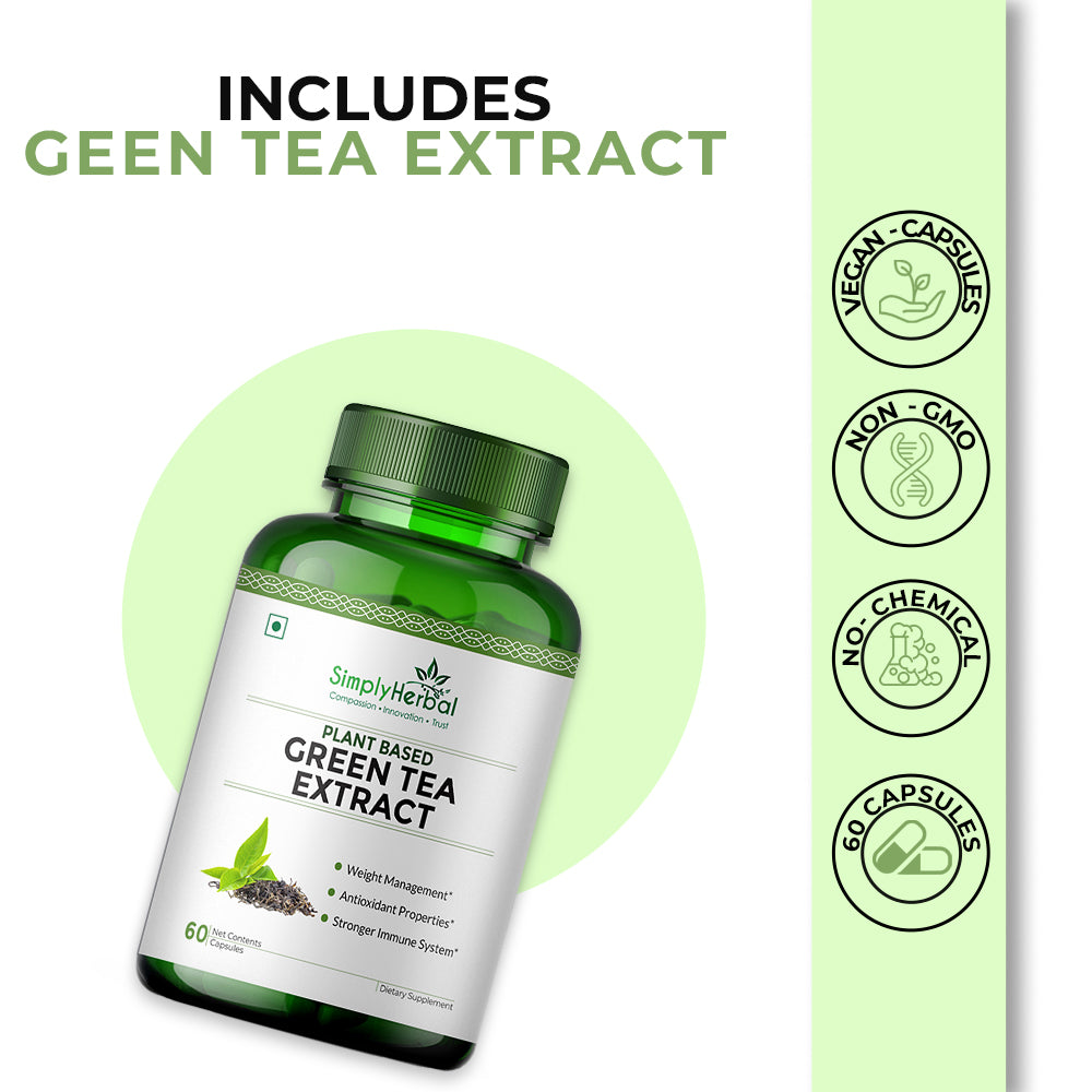 Simply Herbal Green Tea Extract Capsules 500mg - 60 Capsules