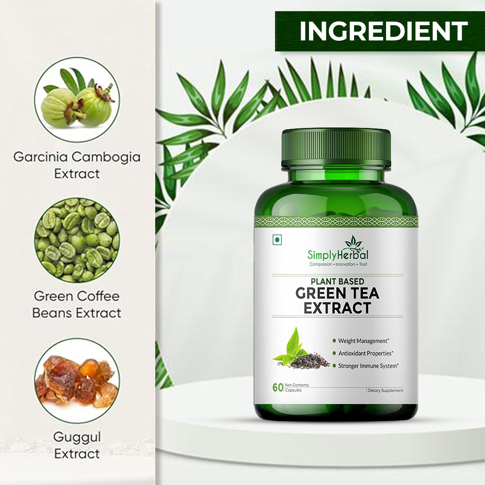 Simply Herbal Green Tea Extract Capsules 500mg - 60 Capsules