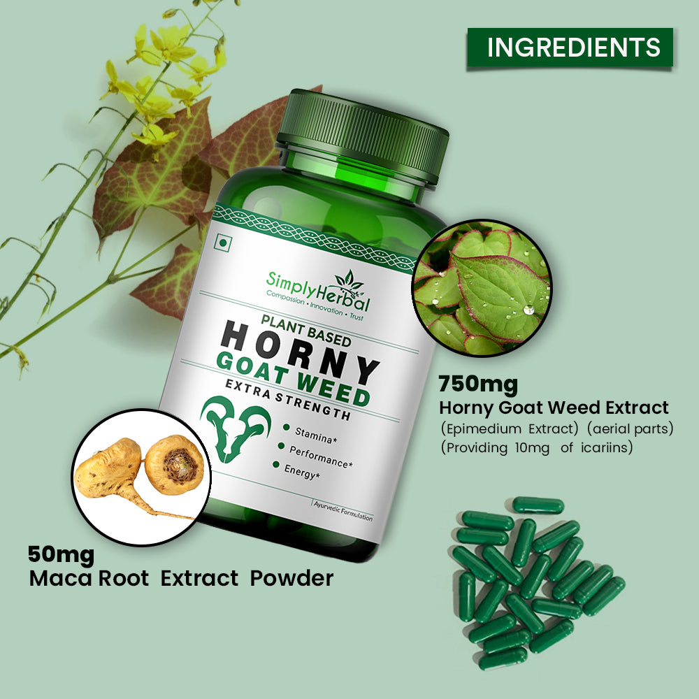 Simply Herbal Horny Goat Weed with Maca Root Extract 800Mg-90 Capsules