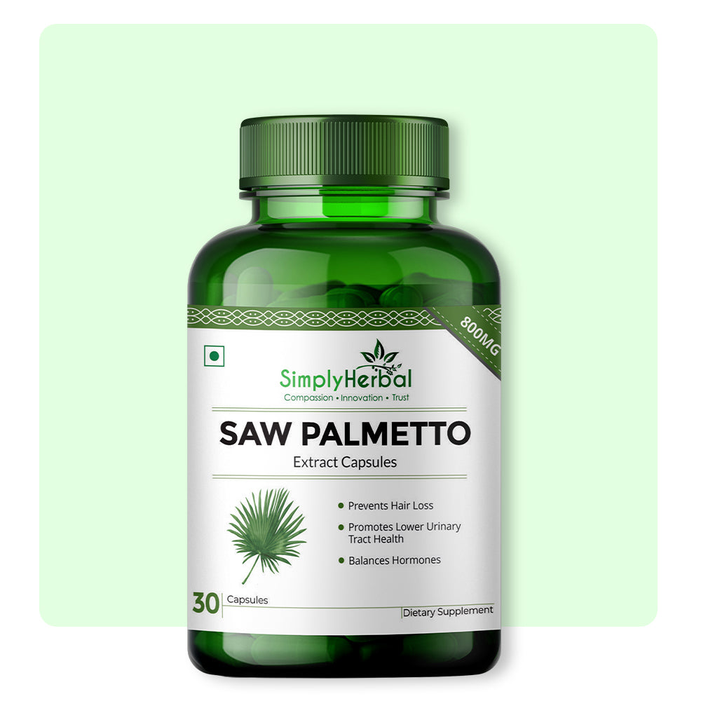 Simply Herbal Saw Palmetto Extract Prostate Health & Hair Growth 800mg ...