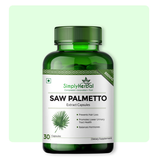 Simply Herbal Saw Palmetto Extract Prostate Health & Hair Growth 800mg -30 Capsules