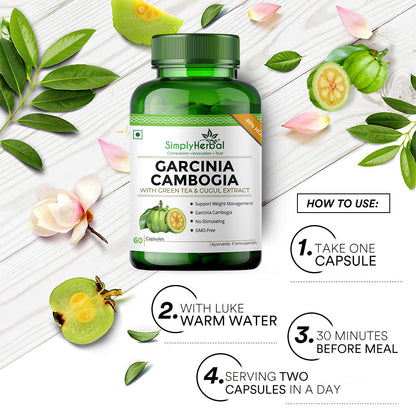 Simply Herbal Garcinia Cambogia With Green Coffee, Green Tea & Guggul Extract 800mg -60 Capsules