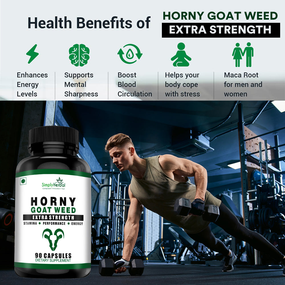 Simply Herbal Horny Goat Weed with Maca Root Extract 800Mg-90 Capsules