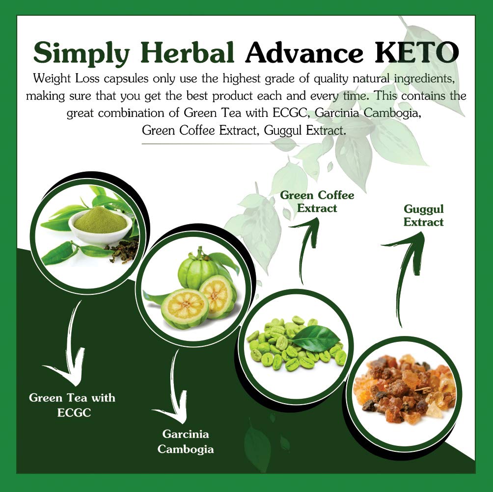 Simply Herbal Advanced Keto USA Formulated 1000mg - 60 Capsules