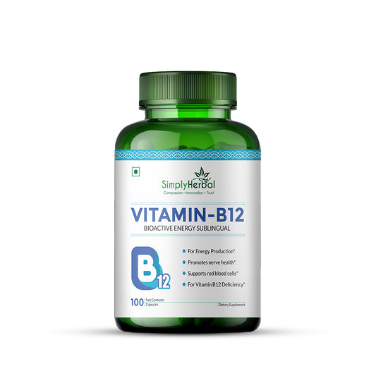 Simply Herbal Vitamin B12, Methyl B12 Bioactive Energy Sublingual -100 Capsules