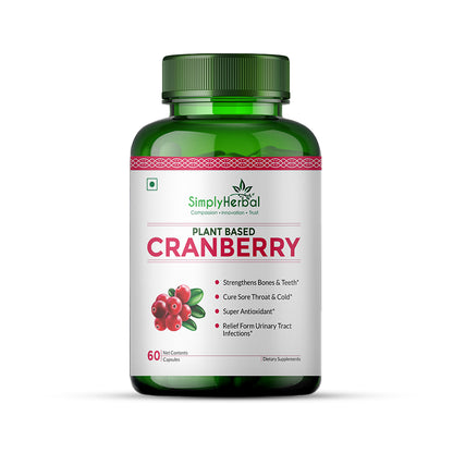 Simply Herbal D Mannose Cranberry Urinary Tract Health 800MG –60 Capsules