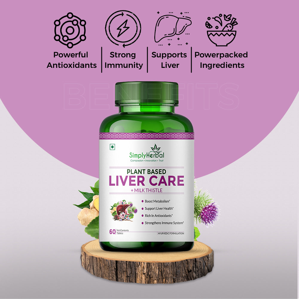 Simply Herbal Plant-Based Liver Care Milk Thistle Extract For Liver & Gall Bladder Health -60 Capsules