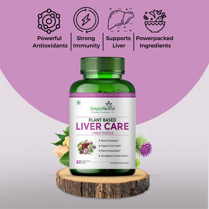 Simply Herbal Plant-Based Liver Care Milk Thistle Extract For Liver & Gall Bladder Health -60 Capsules