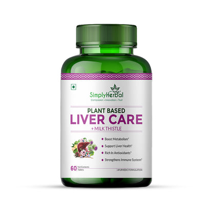 Simply Herbal Plant-Based Liver Care Milk Thistle Extract For Liver & Gall Bladder Health -60 Capsules