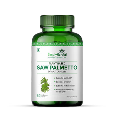 Simply Herbal Saw Palmetto Extract Prostate Health & Hair Growth 800mg -30 Capsules